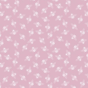 Ditsy Bees Faded Rose // small