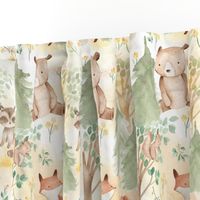 12" Woodland Animals - Baby Animals in Forest light background 