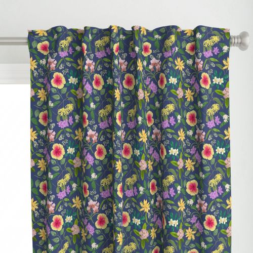 Parrot Tropical Bird Floral Botanical 50" Wide Curtain Panel by Roostery 