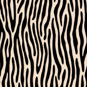 ★ TIGER OR ZEBRA ? ★ Black and White (ecru) – Small Scale - Vertical / Collection : Wild Stripes – Punk Rock Animal Prints 2