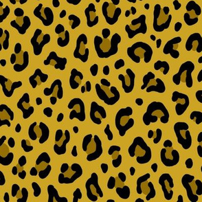 ★ LEOPARD PRINT in BRIGHT MUSTARD YELLOW ★ Medium Scale / Collection : Leopard spots – Punk Rock Animal Print