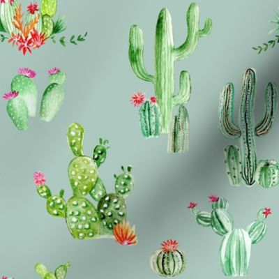 Cactus and Succulents // Opal Green