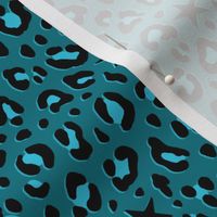 ★ STARS x LEOPARD ★ Teal blue - Small Scale / Collection : Leopard Spots variations – Punk Rock Animal Prints 3