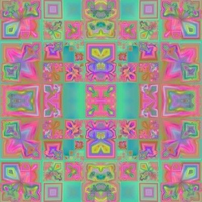 Pink and Green Fractal Mosaic