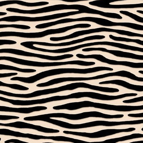 ★ ZEBRA OR TIGER ? ★ Black and White (ecru) – Small Scale - Horizontal / Collection : Wild Stripes – Punk Rock Animal Prints 2