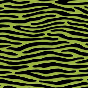 ★ ZEBRA OR TIGER ? ★ Psychobilly Green – Small Scale - Horizontal / Collection : Wild Stripes – Punk Rock Animal Prints 2