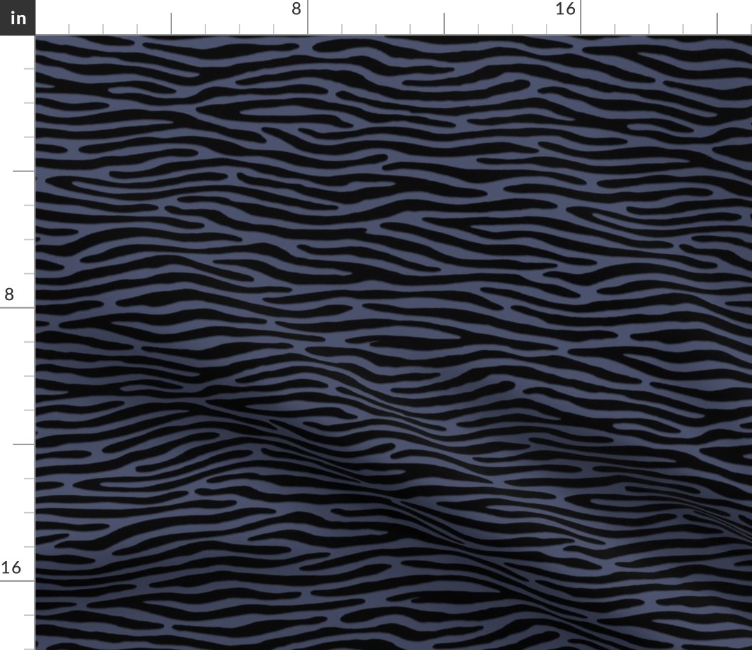 ★ ZEBRA OR TIGER ? ★ Brut Denim Indigo Blue – Small Scale - Horizontal / Collection : Wild Stripes – Punk Rock Animal Prints 2