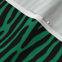 ★ ZEBRA OR TIGER ? ★ Green – Small Scale - Horizontal / Collection : Wild Stripes – Punk Rock Animal Prints 2