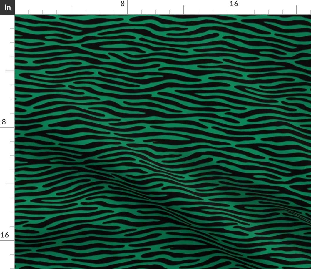 ★ ZEBRA OR TIGER ? ★ Green – Small Scale - Horizontal / Collection : Wild Stripes – Punk Rock Animal Prints 2