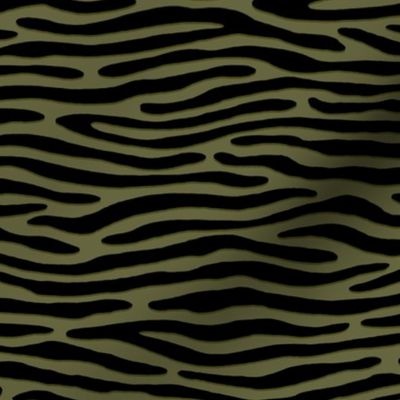 ★ ZEBRA OR TIGER ? ★ Camo Olive Green – Small Scale - Horizontal / Collection : Wild Stripes – Punk Rock Animal Prints 2