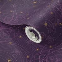 ★ COSMOS ★ Dark Purple and Yellow  - Small Scale / Collection : Cosmic Trip – Space Geometric Prints