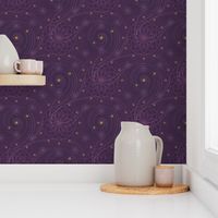 ★ COSMOS ★ Dark Purple and Yellow  - Small Scale / Collection : Cosmic Trip – Space Geometric Prints