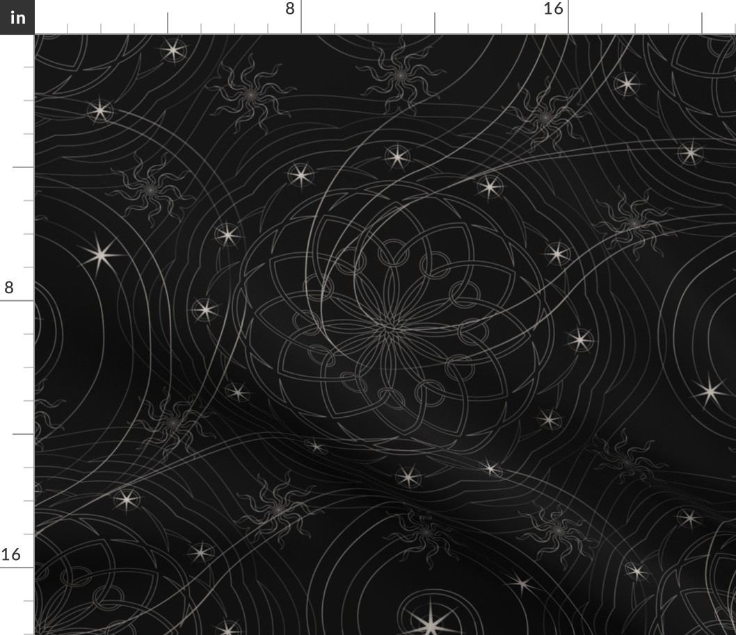 ★ COSMOS ★ Black and White - Large Scale / Collection : Cosmic Trip – Space Geometric Prints