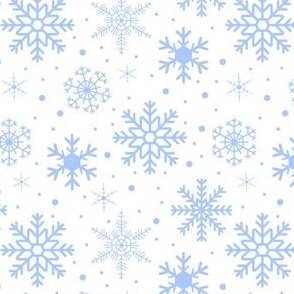 Blue Snowflakes on White
