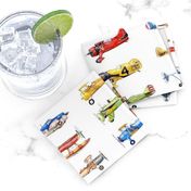 Vintage Airplane Collection on white