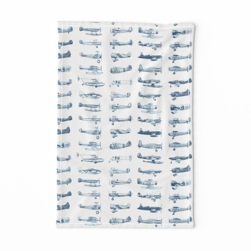 vintage plane collection blue on white