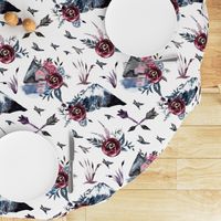 13" Bohemian Landscape Mountains with florals feathers and arrows