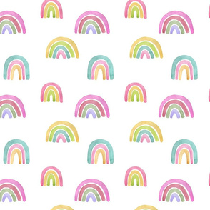 7" Rainbows in the sky, rainbow fabric, baby fabric,nursery fabric and rainbows nursery 