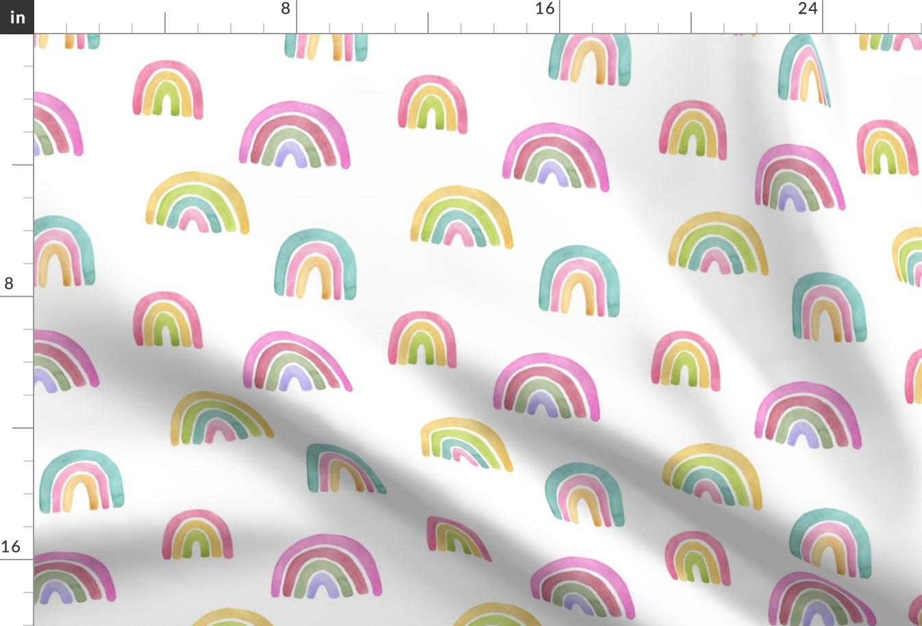 7" Rainbows in the sky, rainbow fabric, baby fabric,nursery fabric and rainbows nursery 