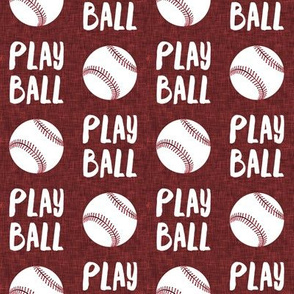 Play ball - baseball - red- 19
