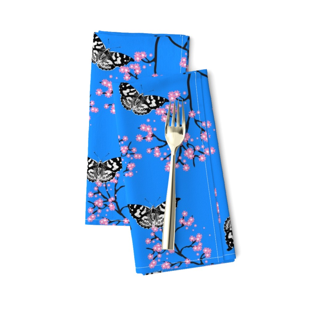 Butterflies in Spring - cornflower sky blue 