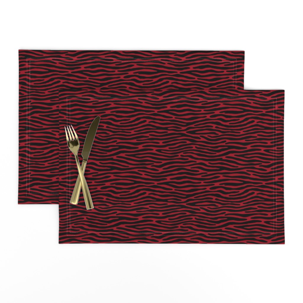 ★ ZEBRA OR TIGER ? ★ Deep Red – Tiny Scale - Horizontal / Collection : Wild Stripes – Punk Rock Animal Prints 2