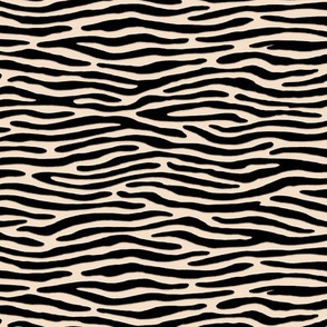 ★ ZEBRA OR TIGER ? ★ Black and White (ecru) – Tiny Scale - Horizontal / Collection : Wild Stripes – Punk Rock Animal Prints 2