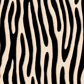 ★ TIGER OR ZEBRA ? ★ Black and White (ecru) – Large Scale - Vertical / Collection : Wild Stripes – Punk Rock Animal Prints 2