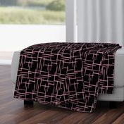 Abstract geometric minimal stripes checkered stripe trend pattern grid black pink