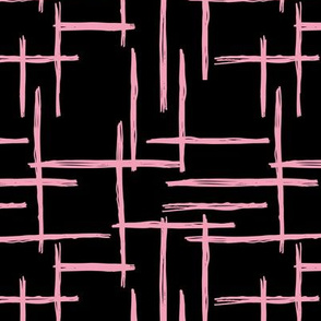 Abstract geometric minimal stripes checkered stripe trend pattern grid black pink