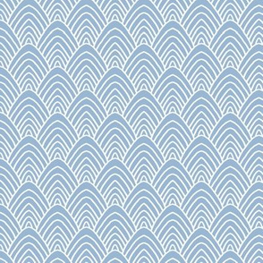 Mountain tops minimal mudcloth abstract rainbow scallop design modern boho trend baby blue