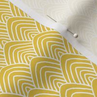 Mountain tops minimal mudcloth abstract rainbow scallop design modern boho trend summer yellow ochre