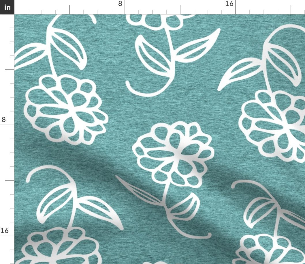 Large Floral (heather island blue)