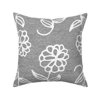 Large Floral (heather gray) Home Decor Bedding