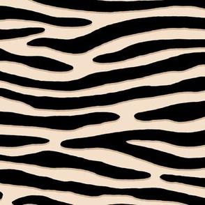 ★ ZEBRA OR TIGER ? ★ Black and White (ecru) – Large Scale - Horizontal / Collection : Wild Stripes – Punk Rock Animal Prints 2