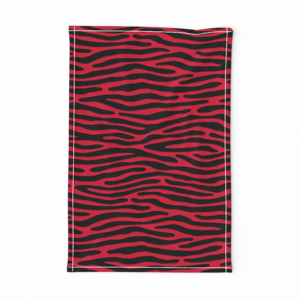 ★ ZEBRA OR TIGER ? ★ Cherry Red – Large Scale - Horizontal / Collection : Wild Stripes – Punk Rock Animal Prints 2