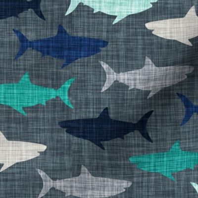 4" linen sharks // on 174-15 linen