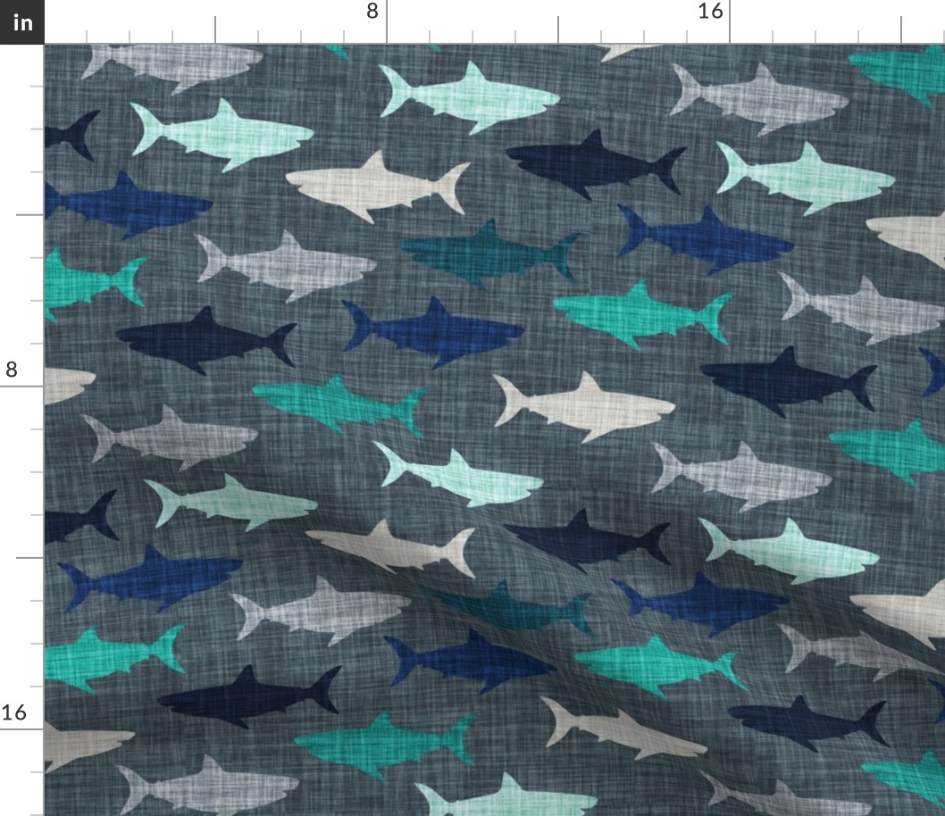 4" linen sharks // on 174-15 linen