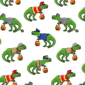 Trick or Treating Trex - halloween dinosaurs - LAD19