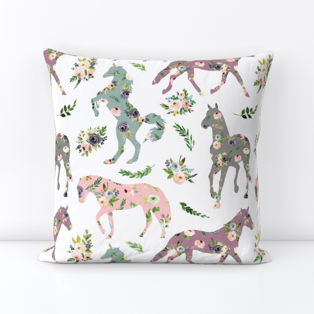 floral patchwork horses