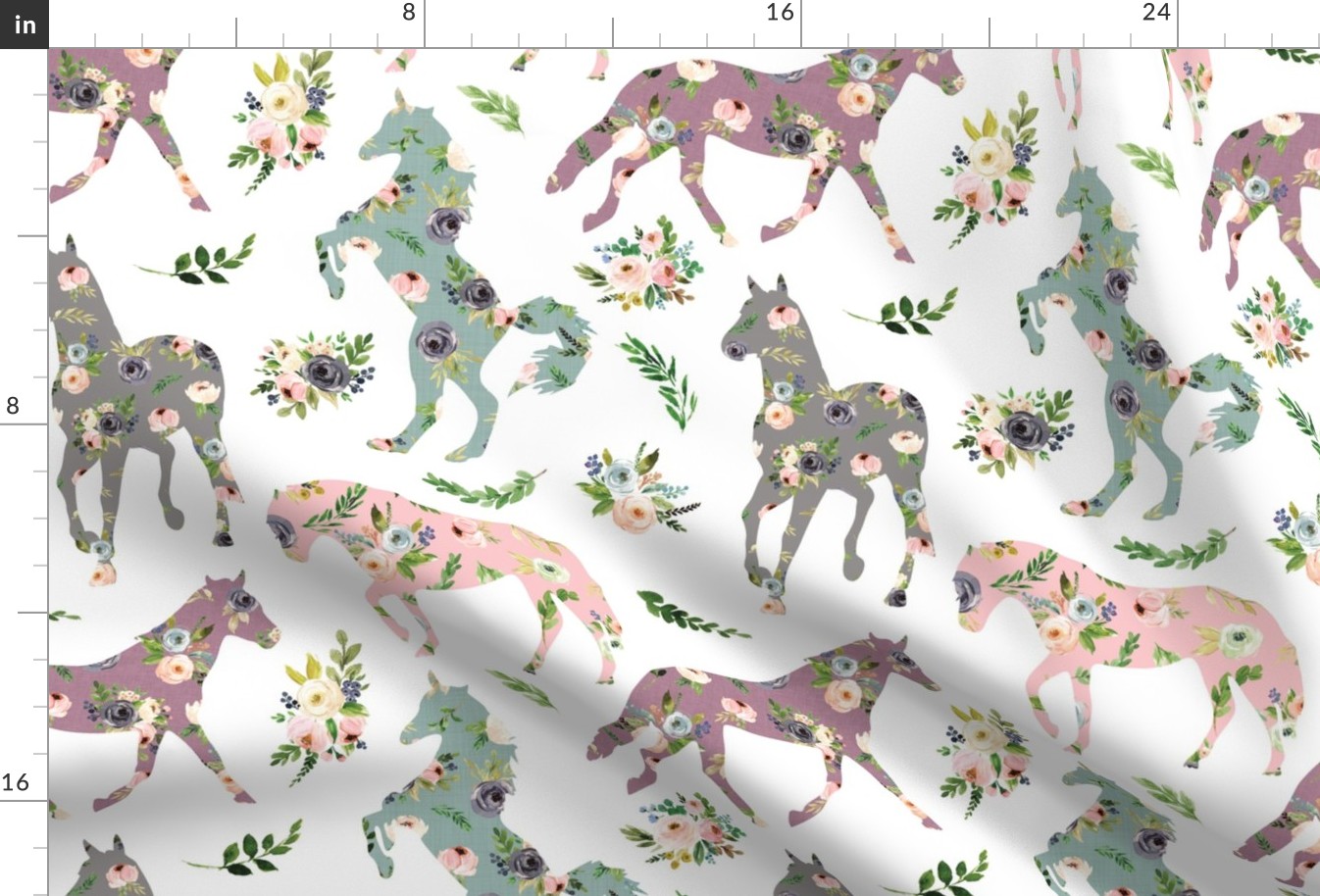 floral patchwork horses