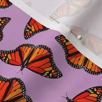 Monarch butterflies pattern on lilac purple - small