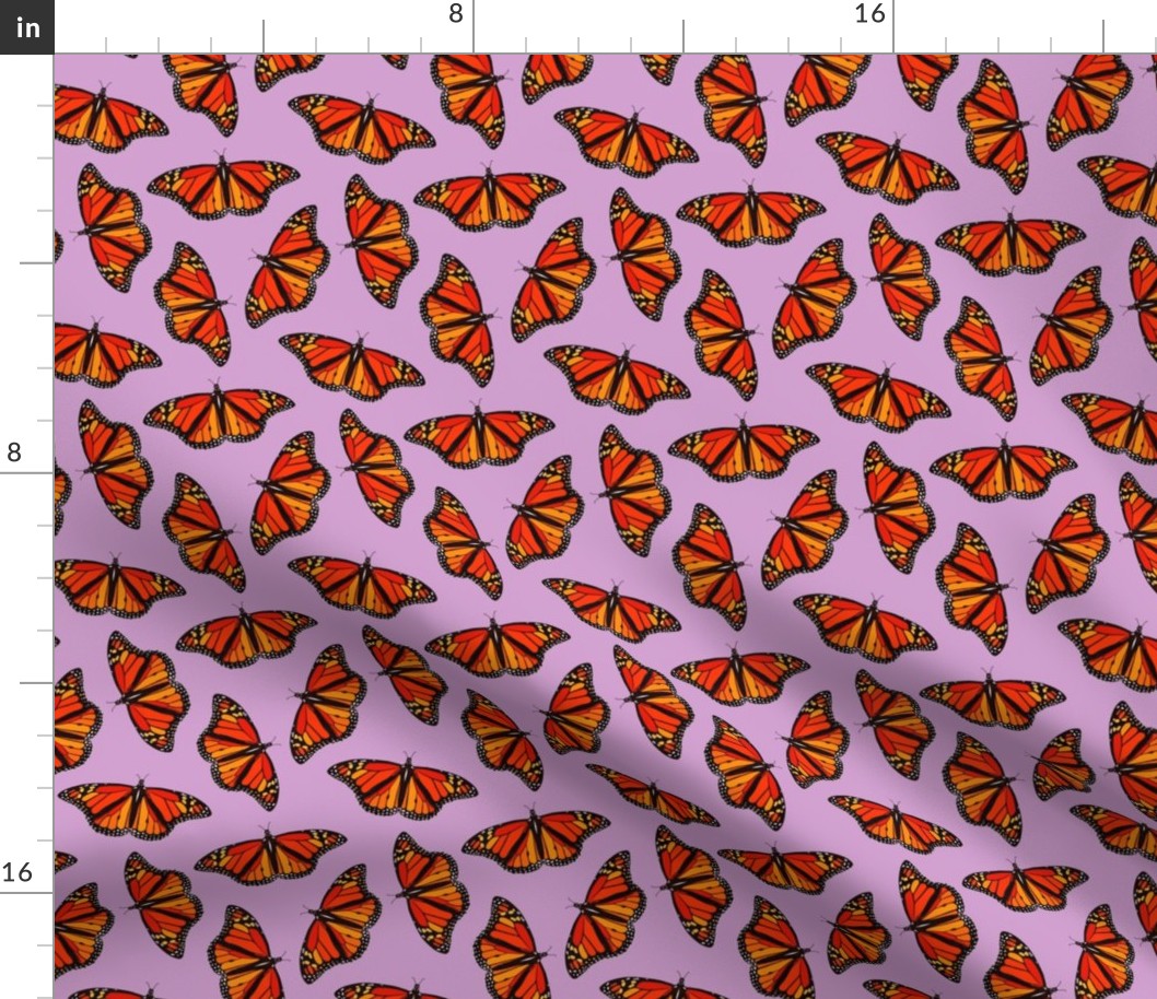 Monarch butterflies pattern on lilac purple - small