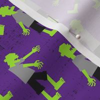 Zombie walk - halloween fabric - purple - LAD19