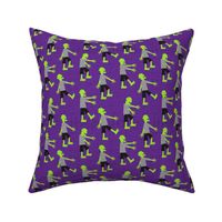 Zombie walk - halloween fabric - purple - LAD19