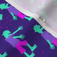 Zombie walk - halloween fabric - purple and pink - LAD19