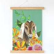 Goat and Lilies Tea Towel