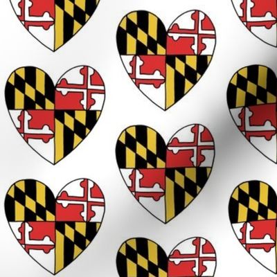 Maryland Flag Hearts