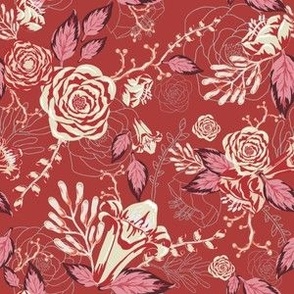Floral Joy Vintage Garden - Red