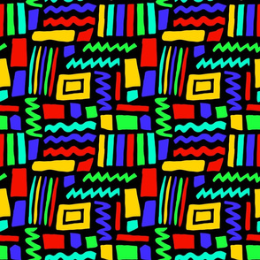 abstract pattern bright colors on black